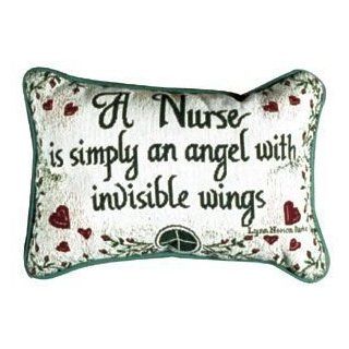Set of 2 A Nurse Is Simply An Angel With Wings Decorative Throw Pillows 9" x 12"  