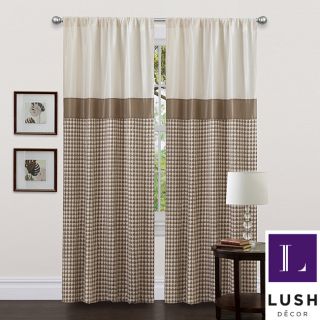Lush Decor Taupe 84 inch Waldorf Curtain Panel