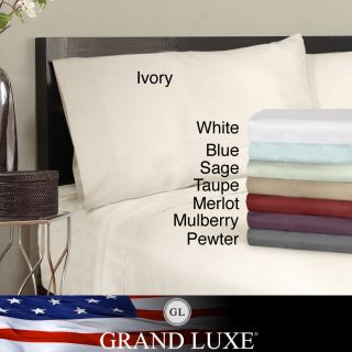 Grand Luxe Egyptian Cotton Sateen 500 Thread Count Deep Pocket Sheet Set Or Pillowcases