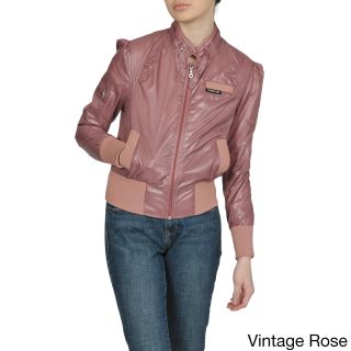Members Only Members Only Womens Classic Bomber Jacket Pink Size S (4  6)