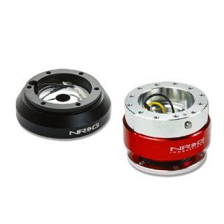 NRG SRK 160H+100RD, NRG Innovations Steering Wheel 6 Hole Aluminum Ball Bearing Short Hub Adapter with Gen 1.0 Red Quick Release SRK 160H Automotive