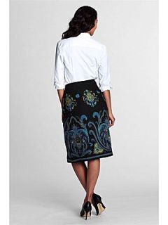 Lands End Women`s windowpane flare skirt Multi Coloured