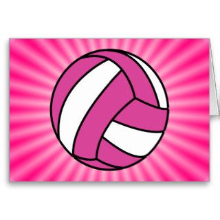 Pink Volleyball Greeting Card