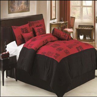 Chic home Lee 11 piece Comforter Set, Red King   Red Oversized Comforter Set King