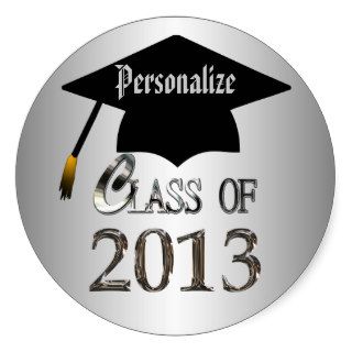 Class Of 2013 Silver Graduation Stickers