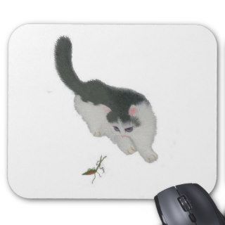 Cat Chasing Cricket Mouse Pads