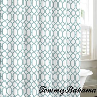 Tommy Bahama Shoretown Trellis Lagoon Cotton Shower Curtain Tommy Bahama Shower Curtains