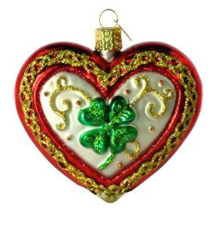 Old World Christmas Lucky in Love, 3" Glass Ornament   Decorative Hanging Ornaments