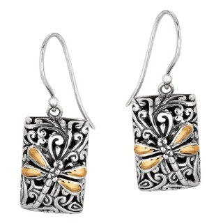 Designer Phillip Gavriel 18k Gold & Silver Collection Dragonfly Zen Collection Fancy Earrings Dangle Earrings Jewelry