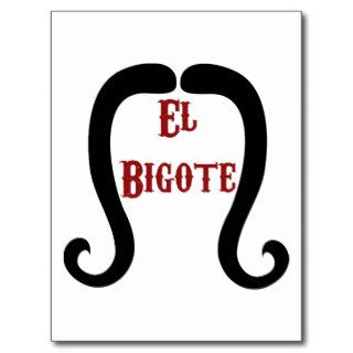 El Bigote long curly mexican spanish mustache Post Cards