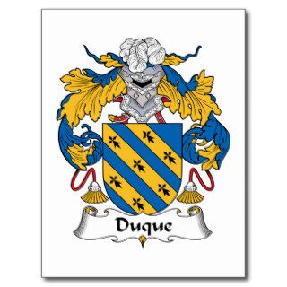 Duque Family Crest Postcard