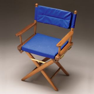 SeaForce Teak Directors Chair w/Blue Seat Covers 89854