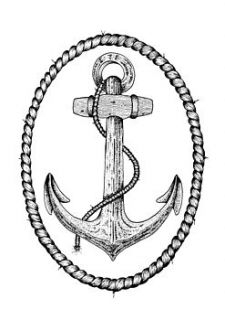hand drawn illustrated anchor print by brambleberries