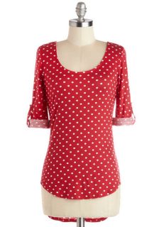 Know Your Neighbors Top in Polka Dots  Mod Retro Vintage Short Sleeve Shirts