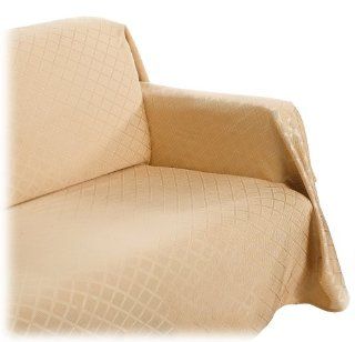 Hudson Jacquard Diamond Chair Throw Cover, Gold   Throw Blankets