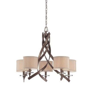 Savoy House 1 4431 5 285 Chandelier with Champagne Shades, Antique Nickel Finish    