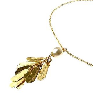 feather lariat necklace by cherry & joy