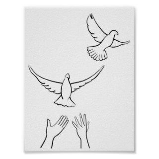 Hands Releasing Doves Print