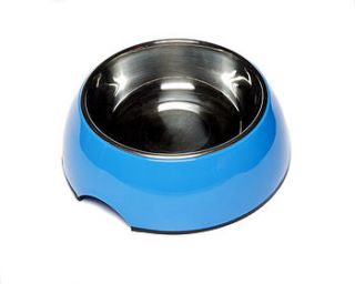 blue round dog bowl by animal kingdom ltd