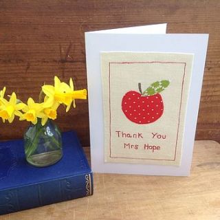 teacher's thank you card by caroline watts embroidery