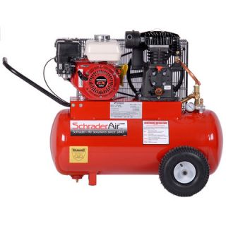 Schrader 20 Gallon Compressor For Contractors Gas Powered Air