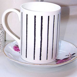 lily black bone china mug by siobhan mcintosh london
