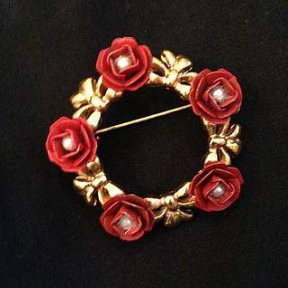 vintage rose wreath brooch by iamia