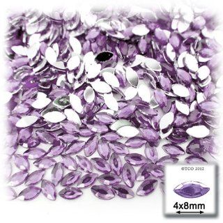 The Crafts Outlet 288 Piece Eye Shaped Navette Rhinestones, 4mm by 8mm, Lavender/Light Amethyst