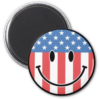 Patriotic Smiley Magnets