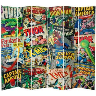7 foot Comic Book Collection Canvas Room Divider Marvel Decorative Screens