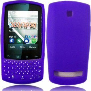 Keypad Silicone Case Cover Skin For Nokia Asha 303 / Purple Cell Phones & Accessories