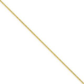 0.7mm Solid 14K Yellow Gold High Polish Classic Square Wheat Link Chain Necklace 16"   30" Available   16 inches Forever Flawless Jewelry Jewelry