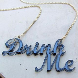 'drink me' necklace by sarah keyes contemporary jewellery