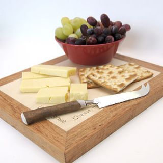 personalised cheese board with cherry trim by cairn wood design