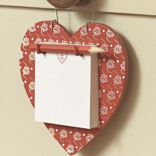 red hanging heart pad by birchcraft