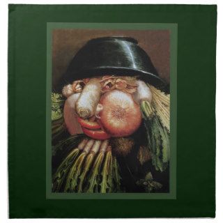 Giuseppe Arcimboldoc   The Green Grocer   Veggies Printed Napkins