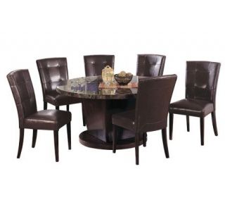 Round Black Marble Dining Room Set by Acme Furniture —