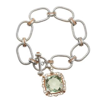 Michael Valitutti Green Amethyst and White Sapphire Bracelet Michael Valitutti Gemstone Bracelets