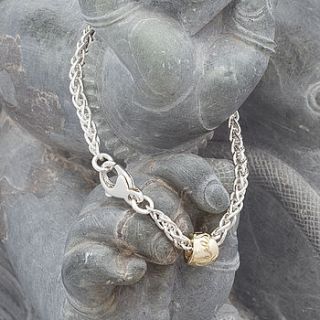 silver and gold que sera bracelet by scarlett jewellery