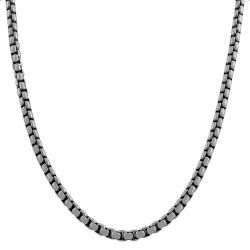 Fremada Rhodium plated Silver 3.8 mm 18 inch Round Box Chain Fremada Sterling Silver Necklaces
