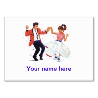 Classic 1950s 1960s rock and roll jive dancers business card template