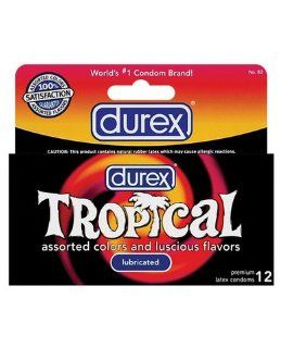 Durex condoms tropical color and scents   box of 12 (package of 3) Health & Personal Care
