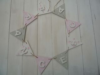 personalised wooden bunting by i love vera