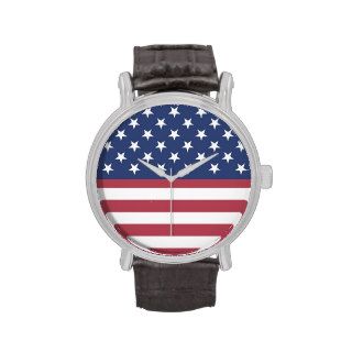 Patriotic Stars and Stripes Design Watch