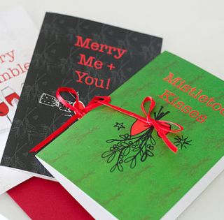 bow tied christmas card by bedcrumb