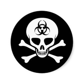 Biohazard Skull & Crossbones Sticker
