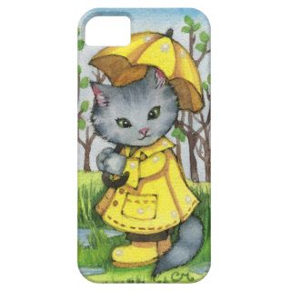 Cute Tabby Cat in a Raincoat   iPhone 5 Case