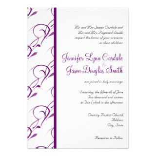 Elegant Purple Swirl Vines Wedding Invitations