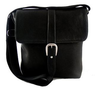 hand crafted mini messenger   black by freeload leather accessories