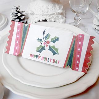 'happy holly day' christmas cracker card by cracker cards